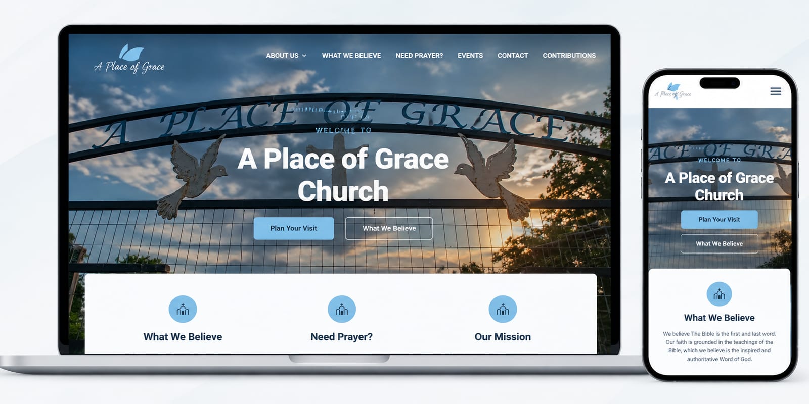 A recent Lone Star Web Designs client site, shown on a desktop screen